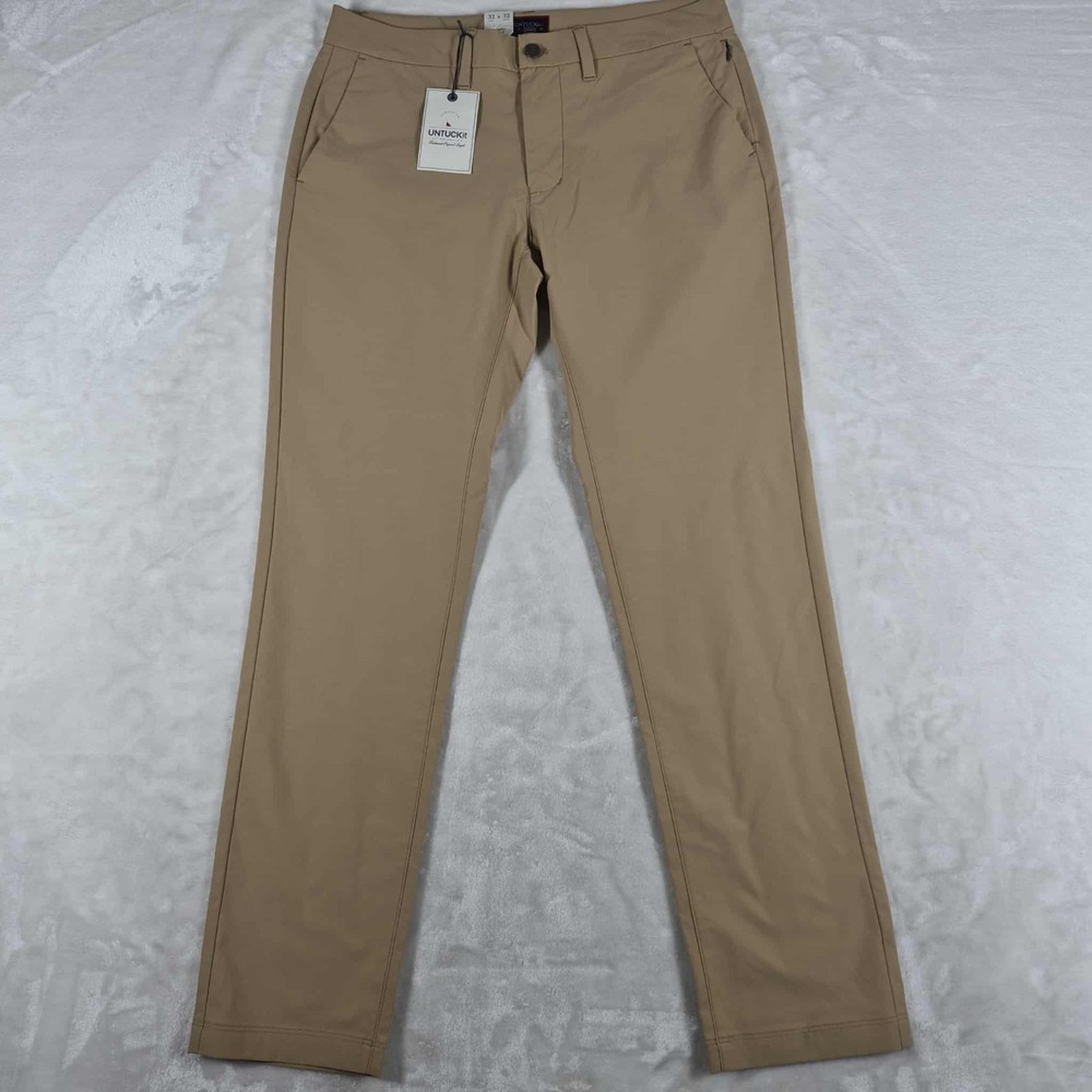 UNTUCKit Chancellor‎ Pants Men's 32x32 Beige Straight Fit Casual Comfort NWT